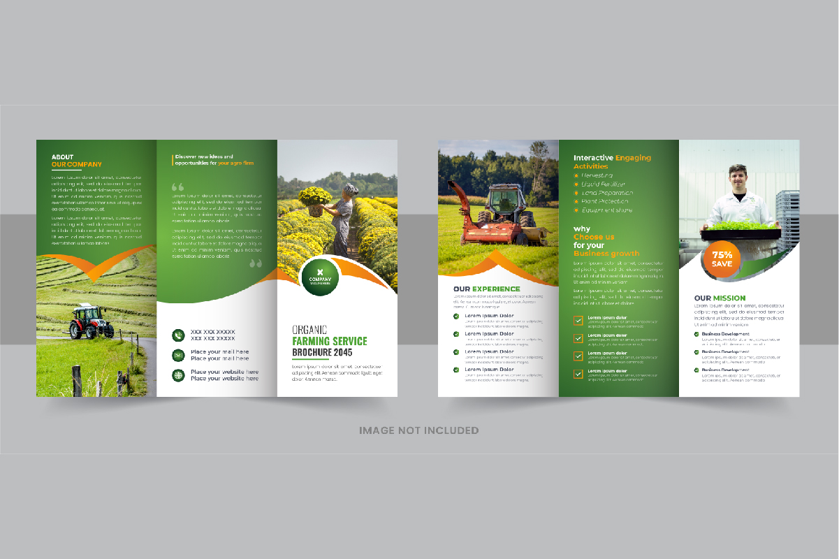 Gardening or Lawn Care TriFold Brochure Template design layout