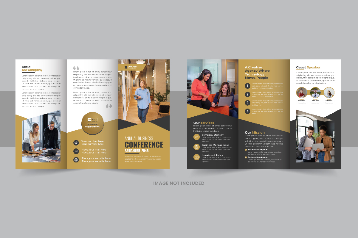 Business Conference Trifold Brochure template design