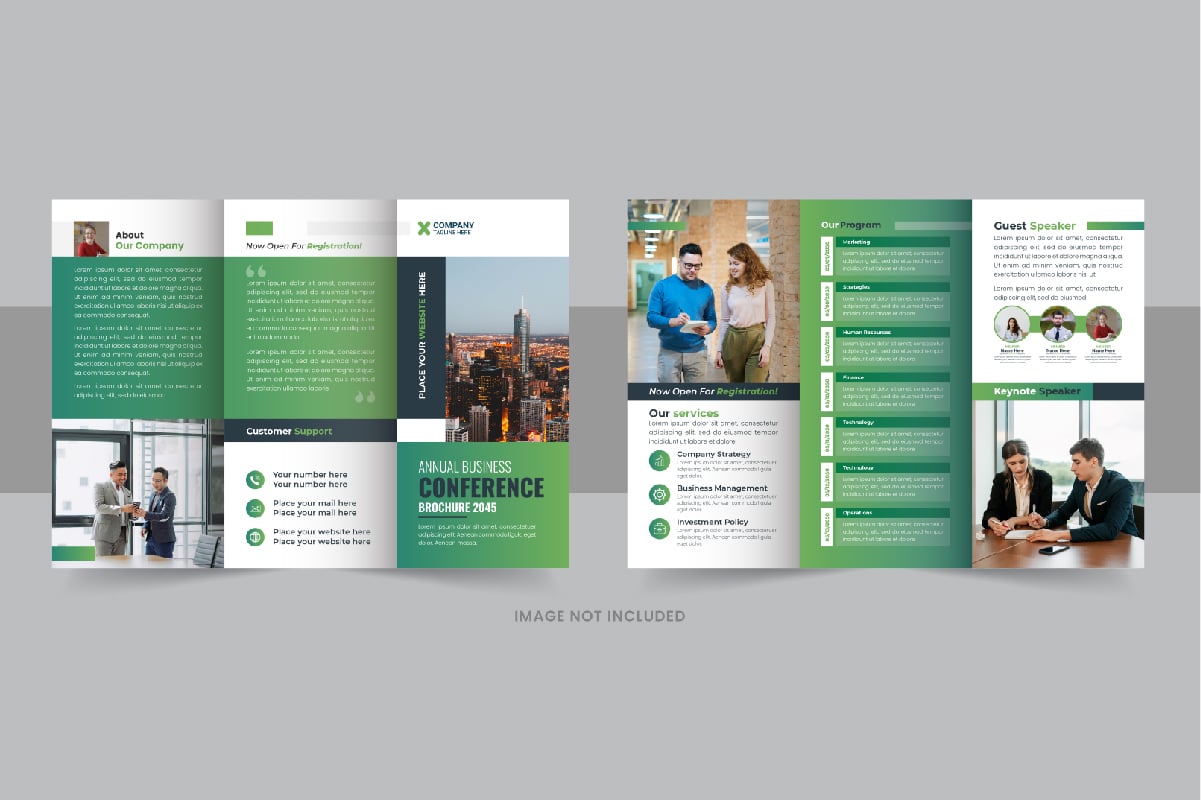 Business Conference Trifold Brochure design template