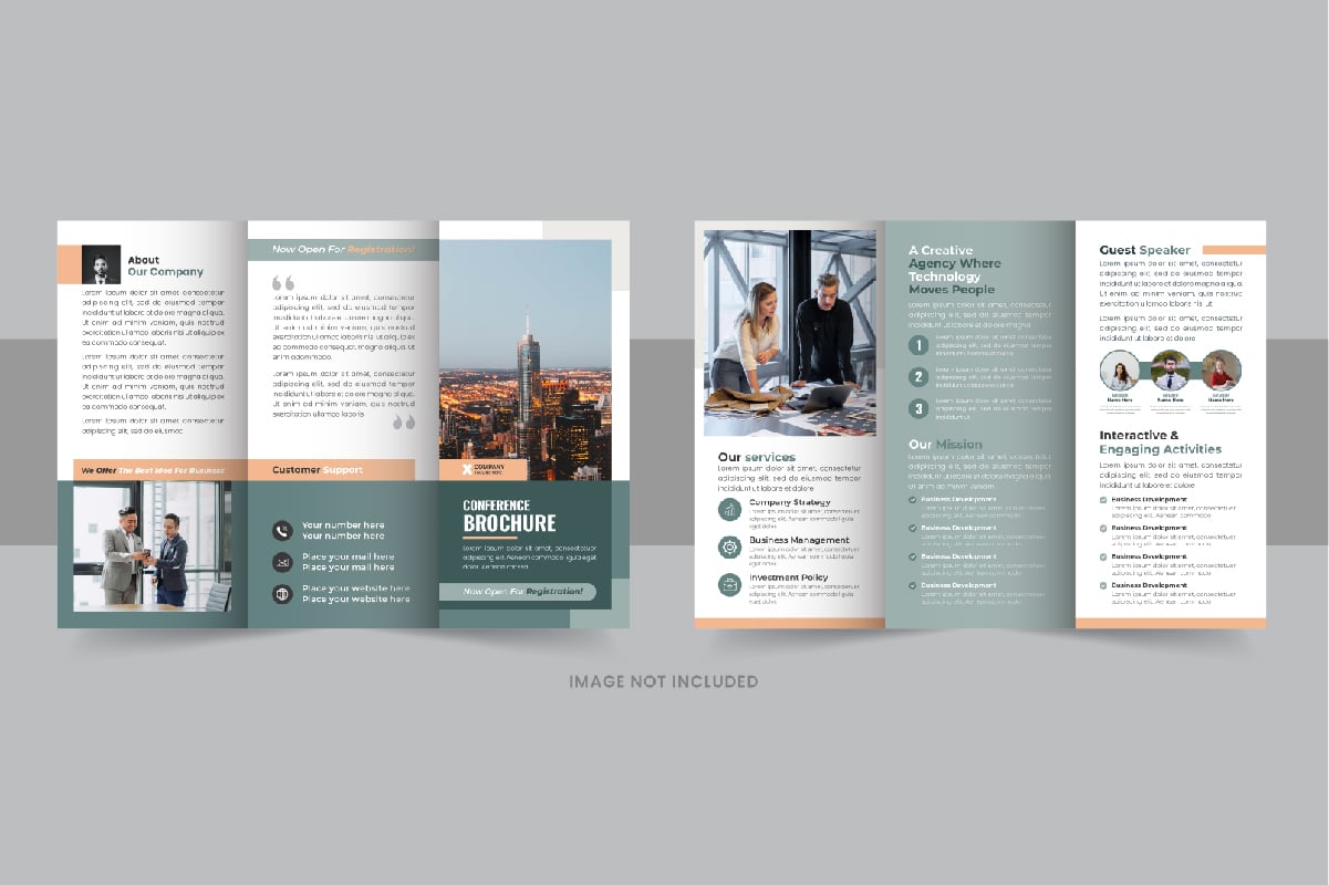 Business Conference Trifold Brochure layout