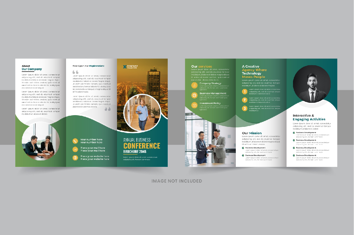 Business Conference Trifold Brochure design layout