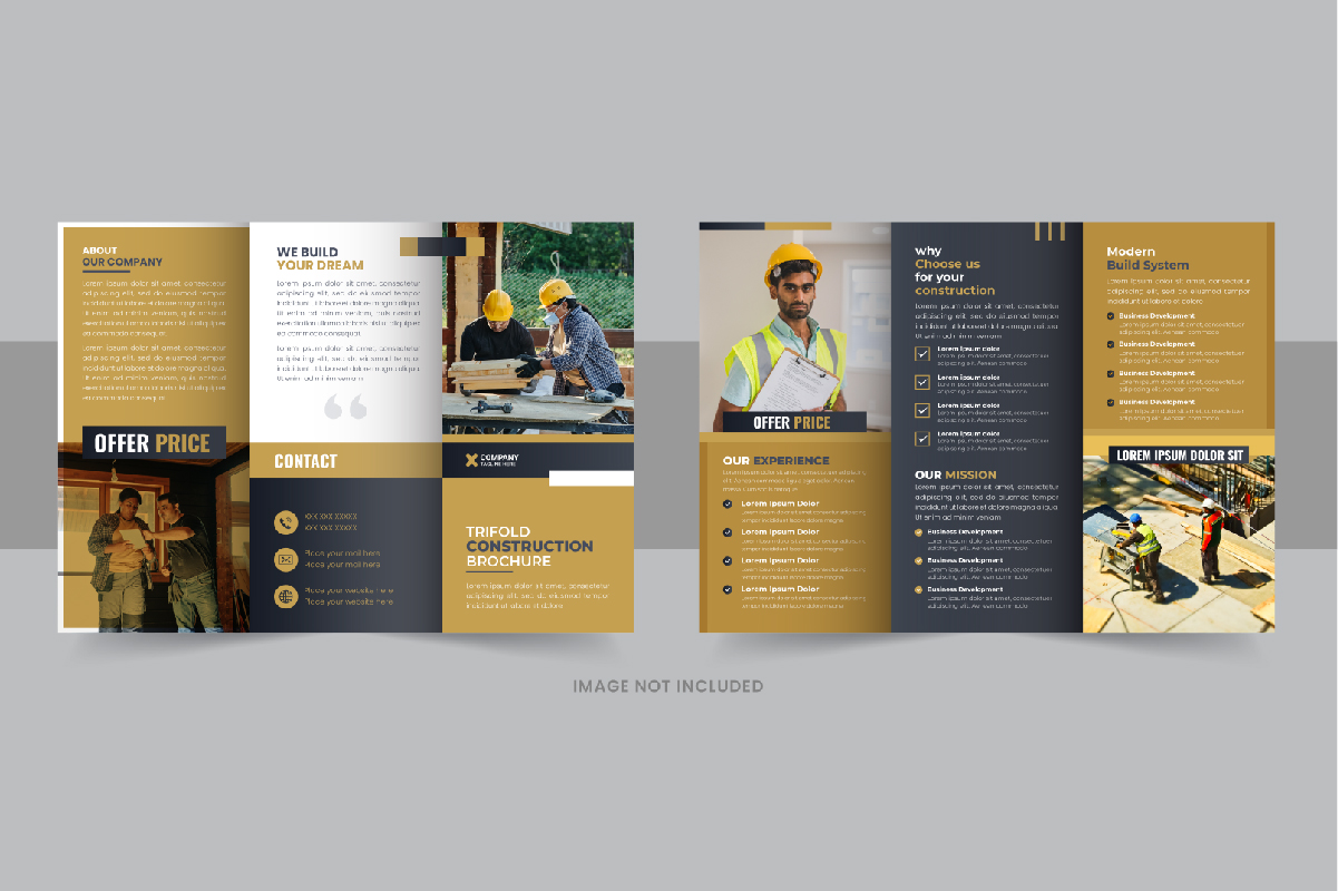Construction Brochure Trifold template