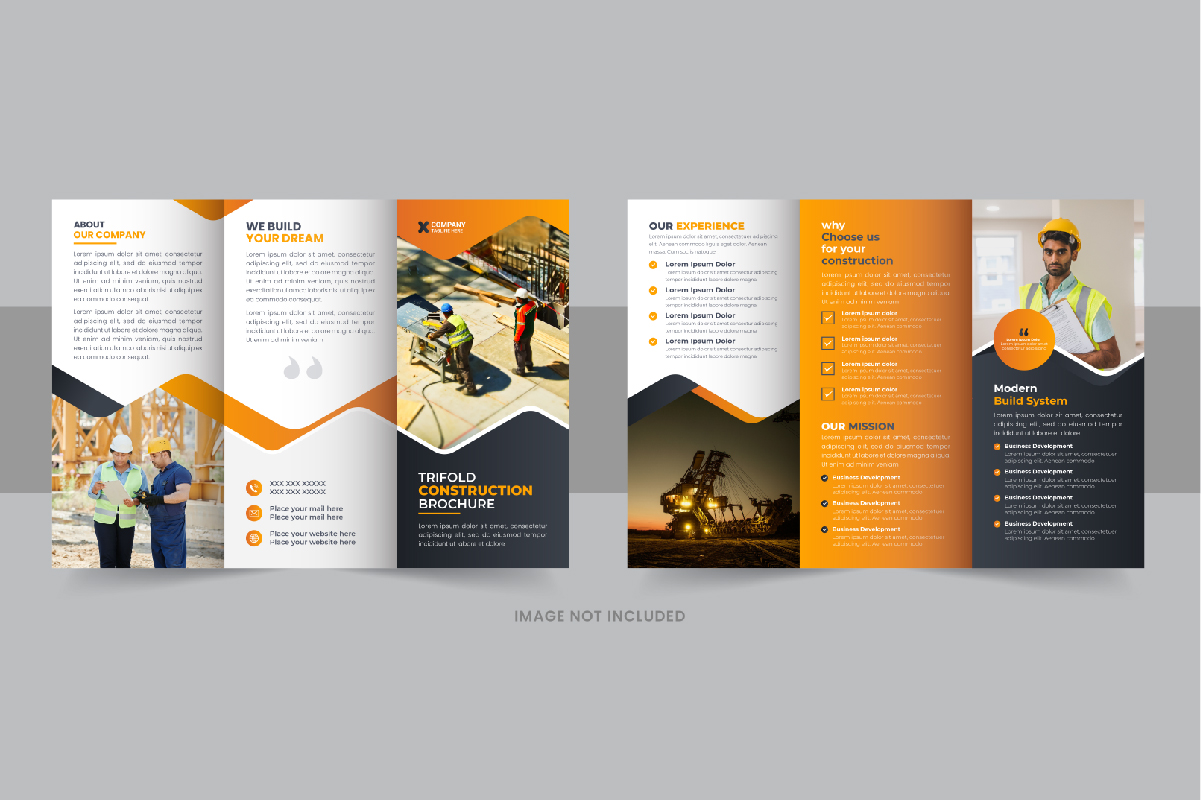 Creative Construction Trifold Brochure layout