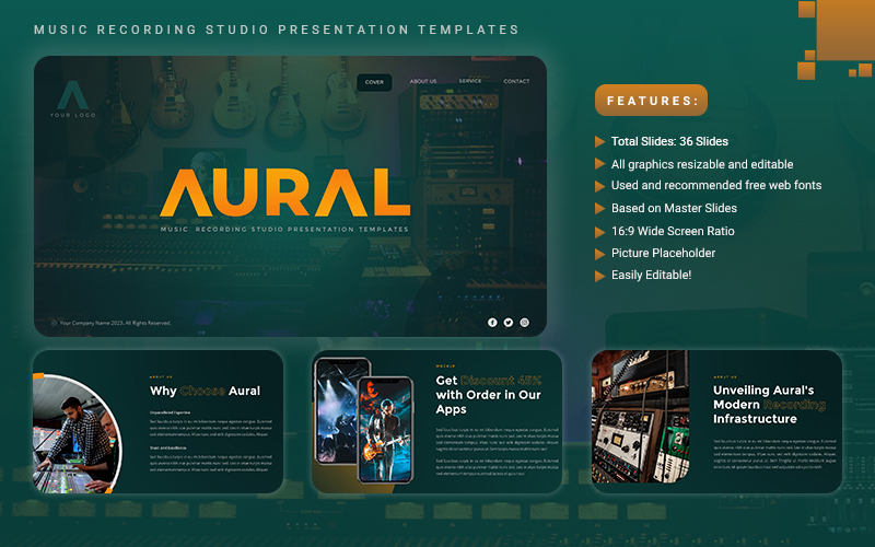 Aural - Music Recording Studio Keynote Template