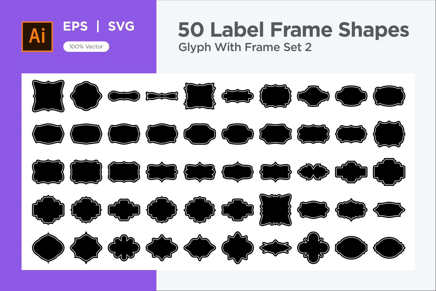 Label Frame Shape 50 Set V 2