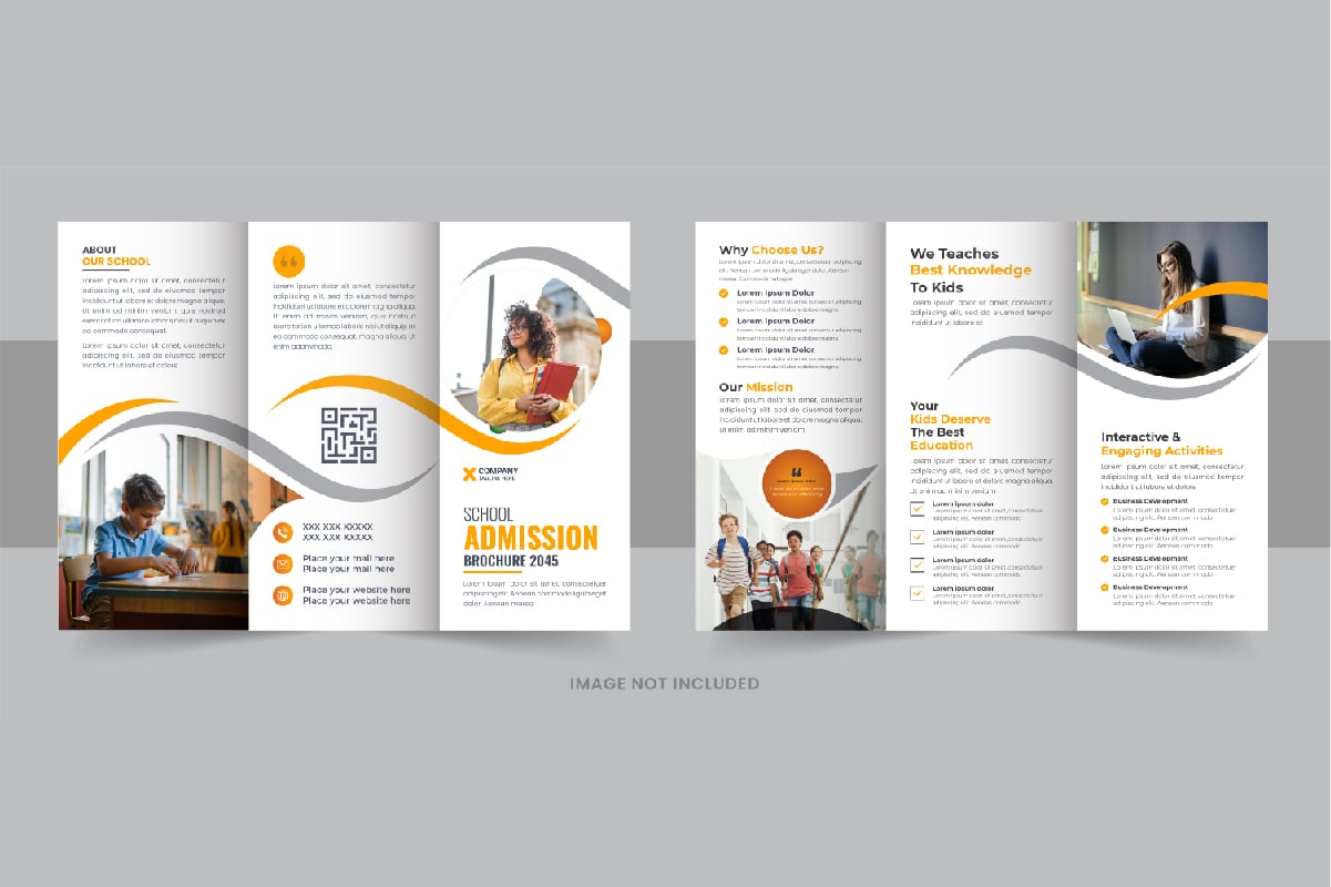 Modern Kids back to school admission or Education trifold brochure