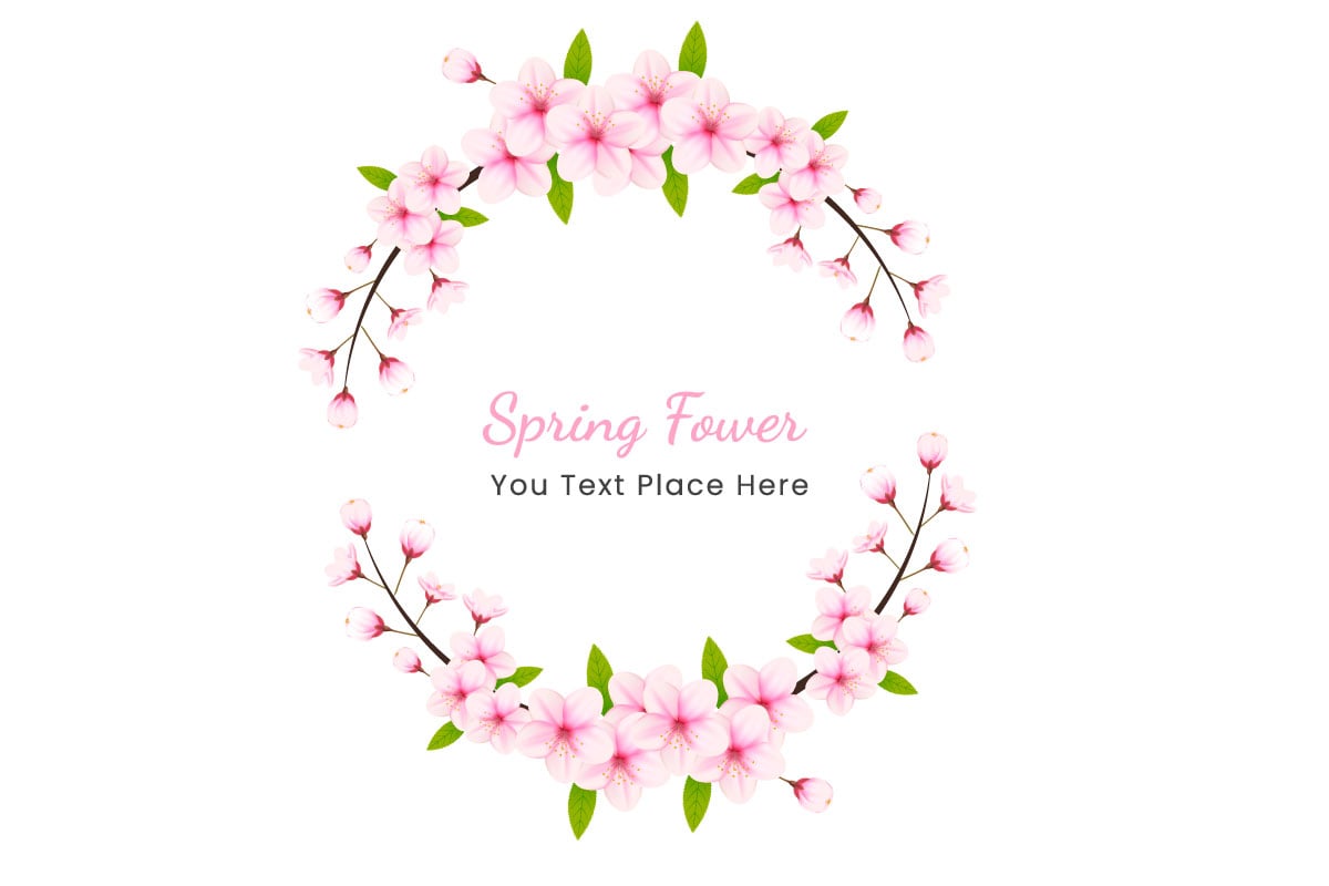 Spring Sakura branch background  Vector illustration. Pink Cherry blossom  transparent background