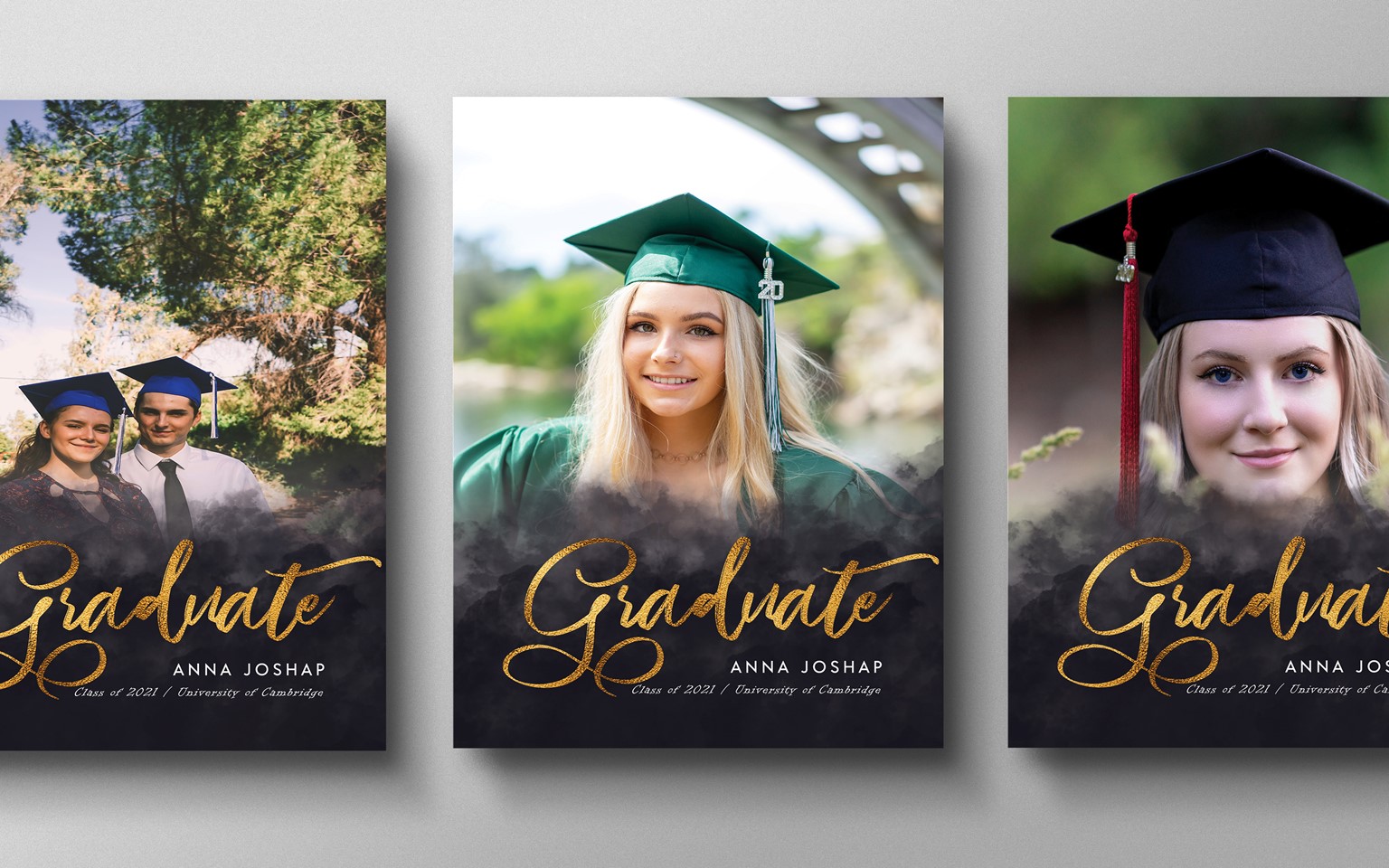 Graduation Invitation Template | Graduation Announcement | Graduation Gold Text Announcement | PSD