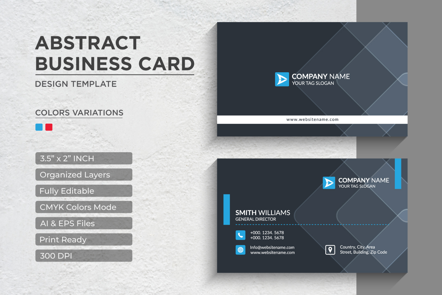 Abstract Corporate Business Cards - Corporate Identity Template V.07