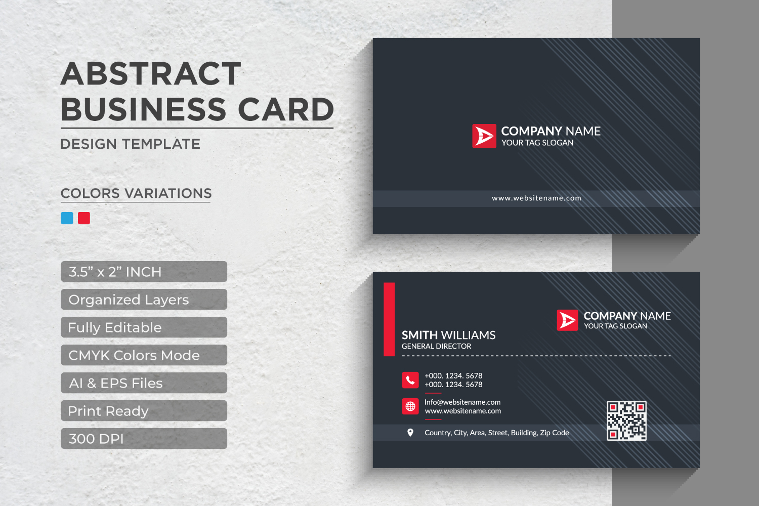 Abstract Corporate Business Cards - Corporate Identity Template V.08