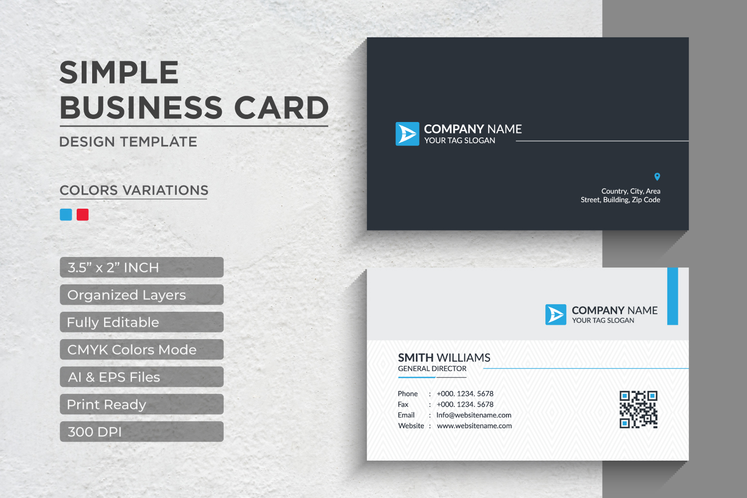 Modern and Minimalist Business Card Design - Corporate Identity Template V.015