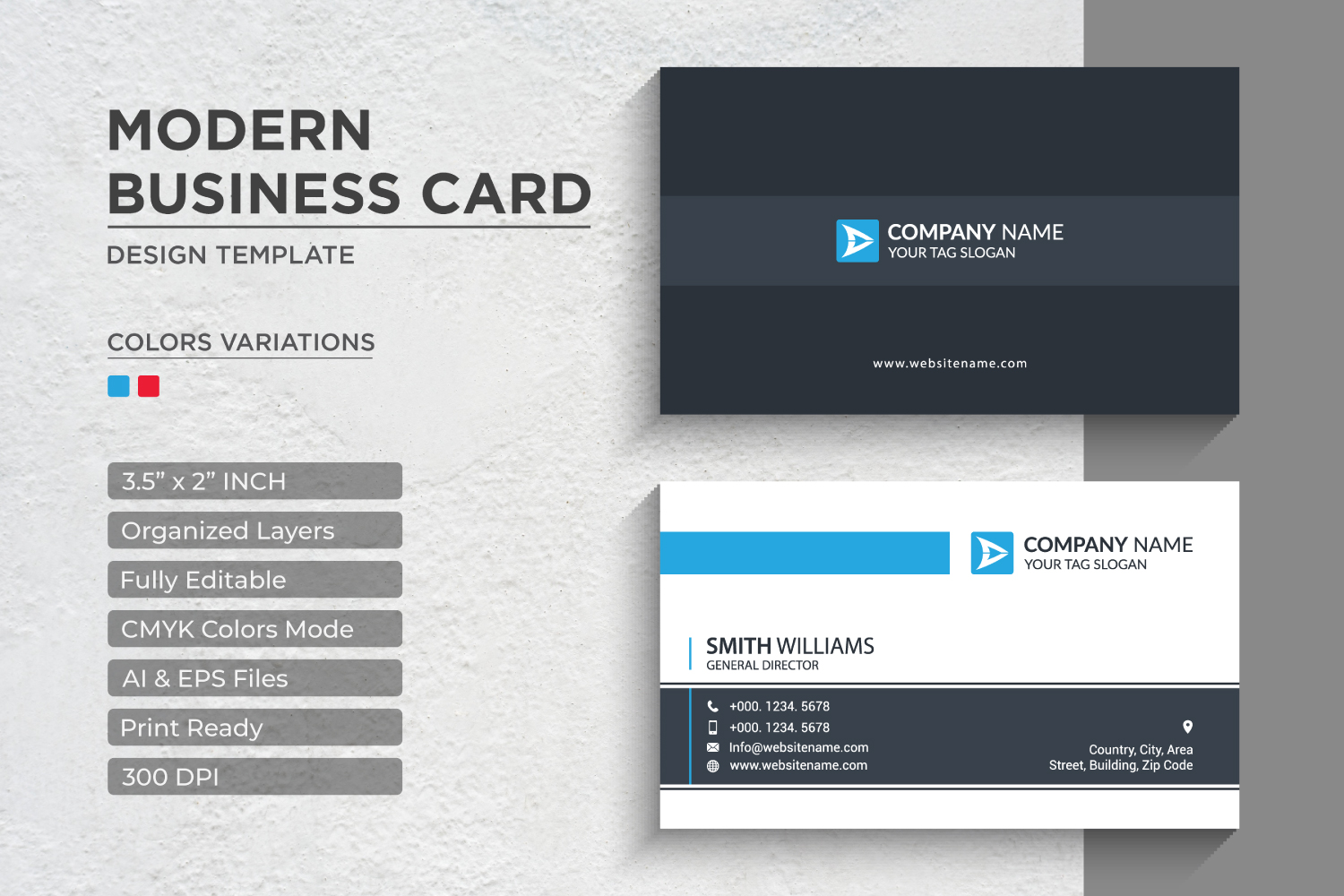 Simple Professional Business Cards - Corporate Identity Template V.05