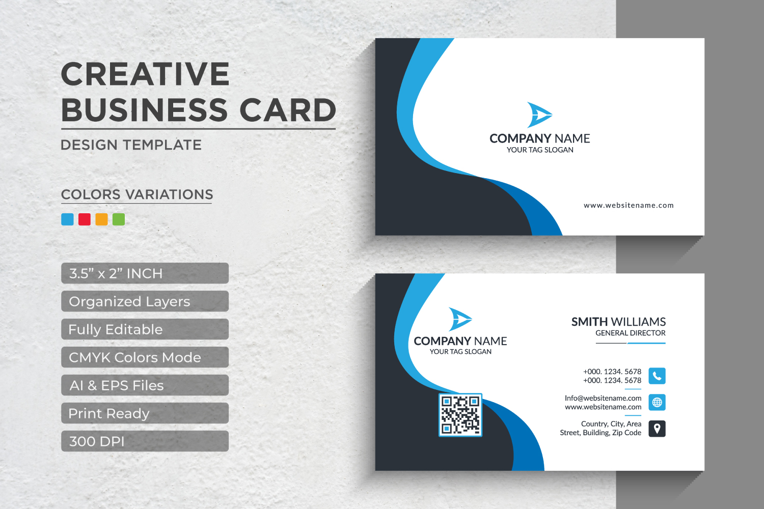 Abstract Corporate Business Cards - Corporate Identity Template V.024