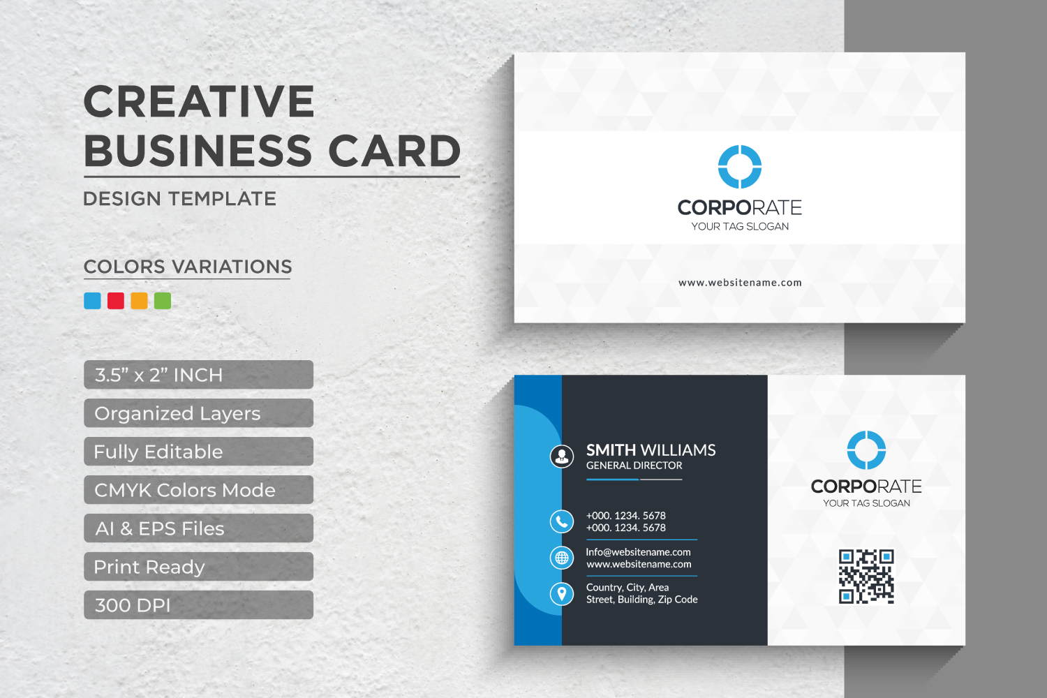 Modern and Creative Business Card Design - Corporate Identity Template V.076