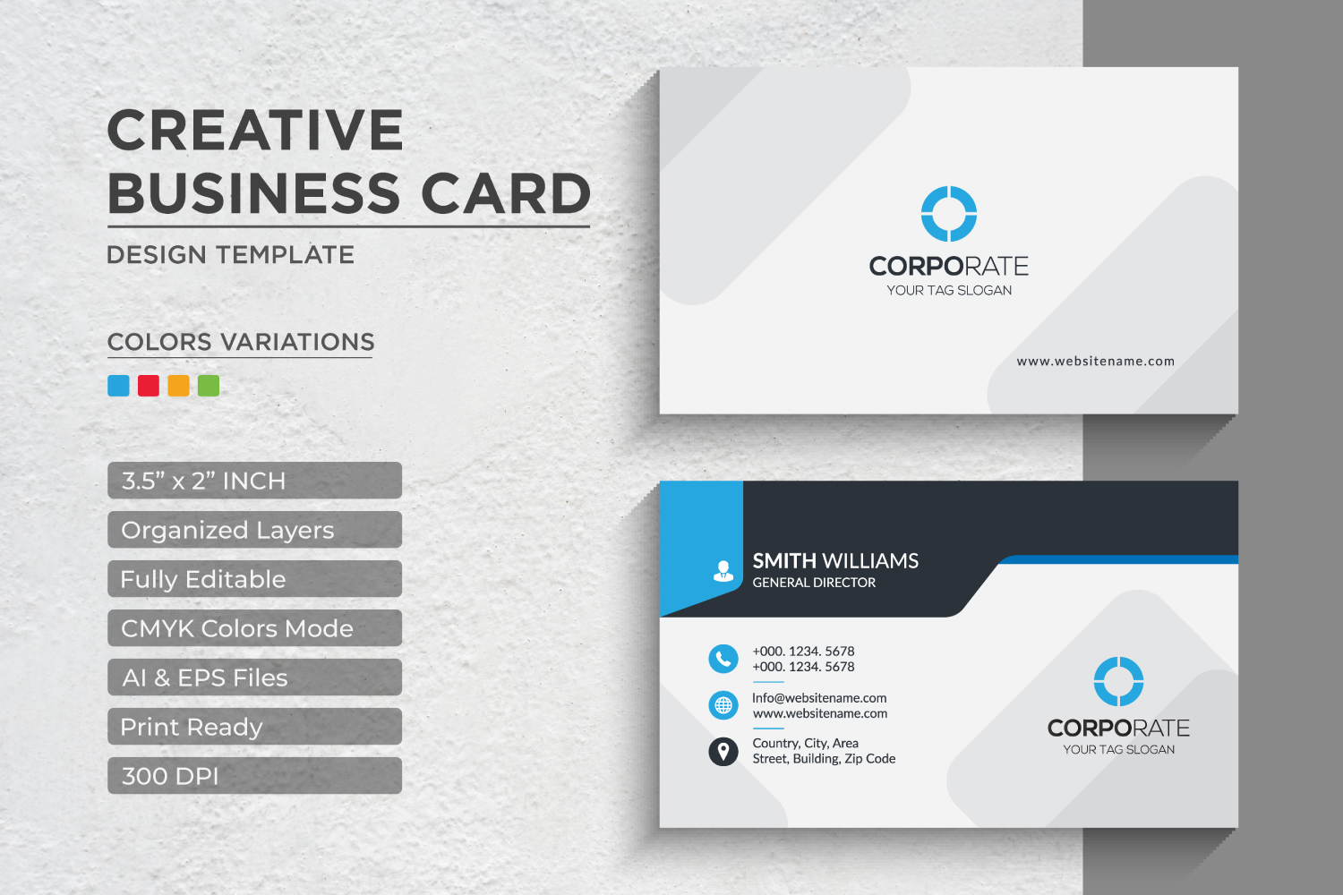 Modern and Creative Business Card Design - Corporate Identity Template V.075