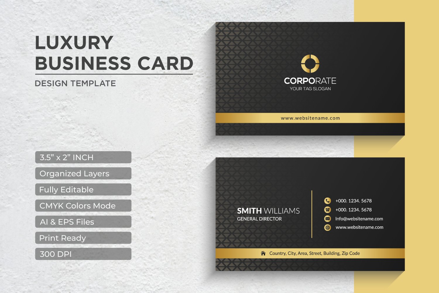 Luxury Golden Business Card Design - Corporate Identity Template V.061