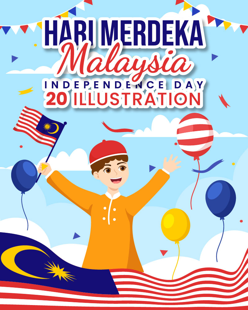 20 Malaysia Independence Day Vector Illustration