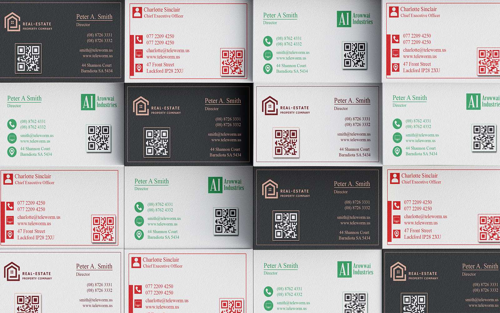 Bundle of 10 Business Card Templates - Visiting Card Templates