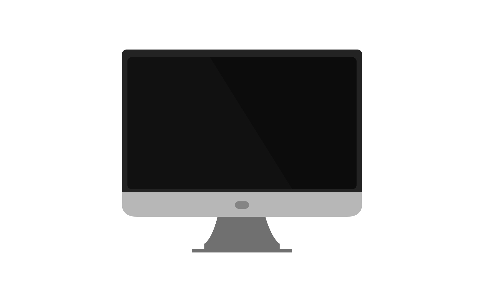 Computer monitor colored in vector on background