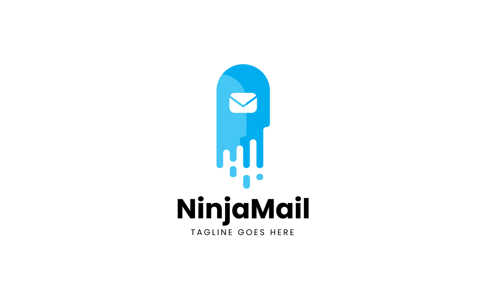 Blue Ninja - Minimal Logo Concept for E- Mail Client