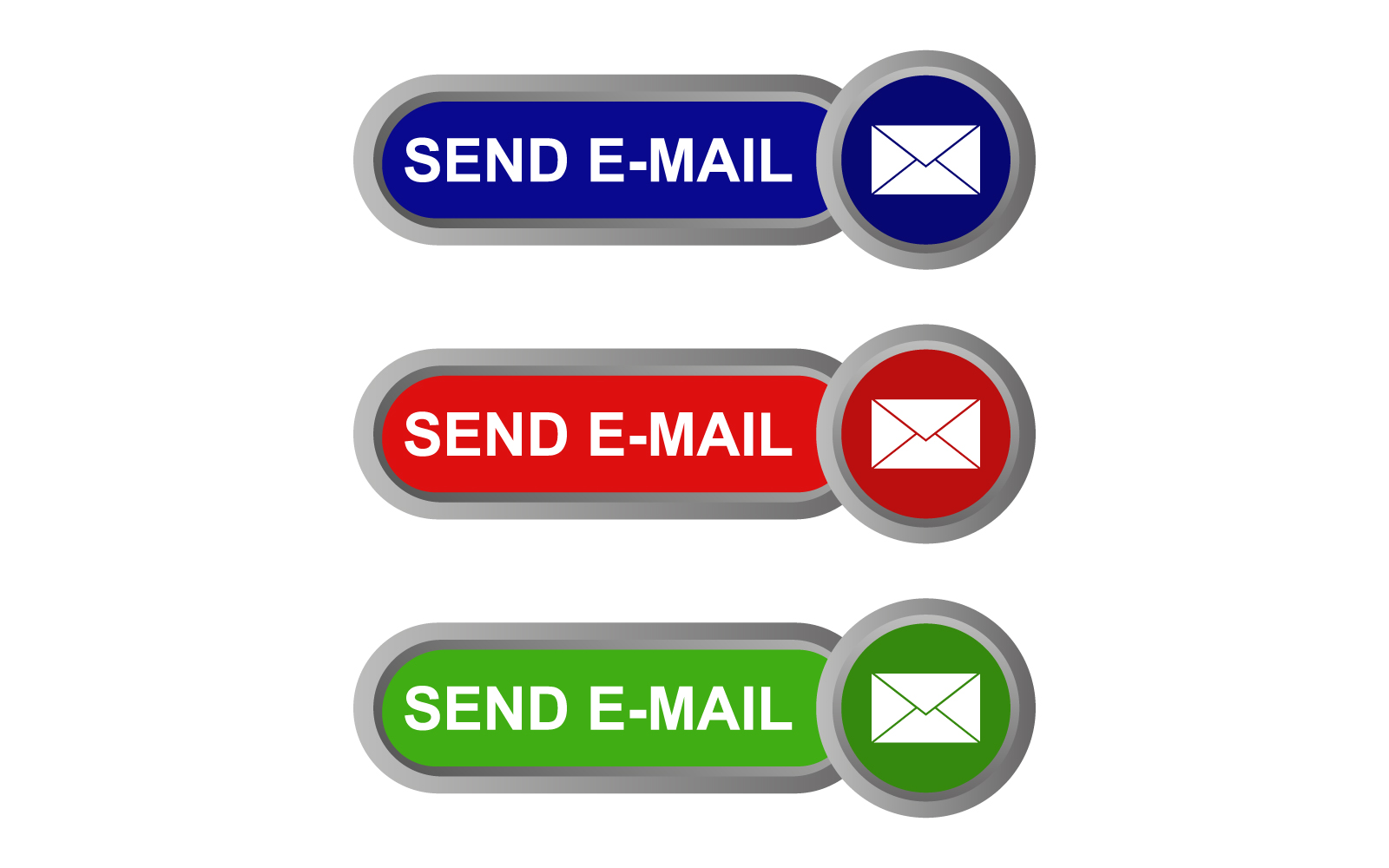 Send email button illustrated and colored on a white background