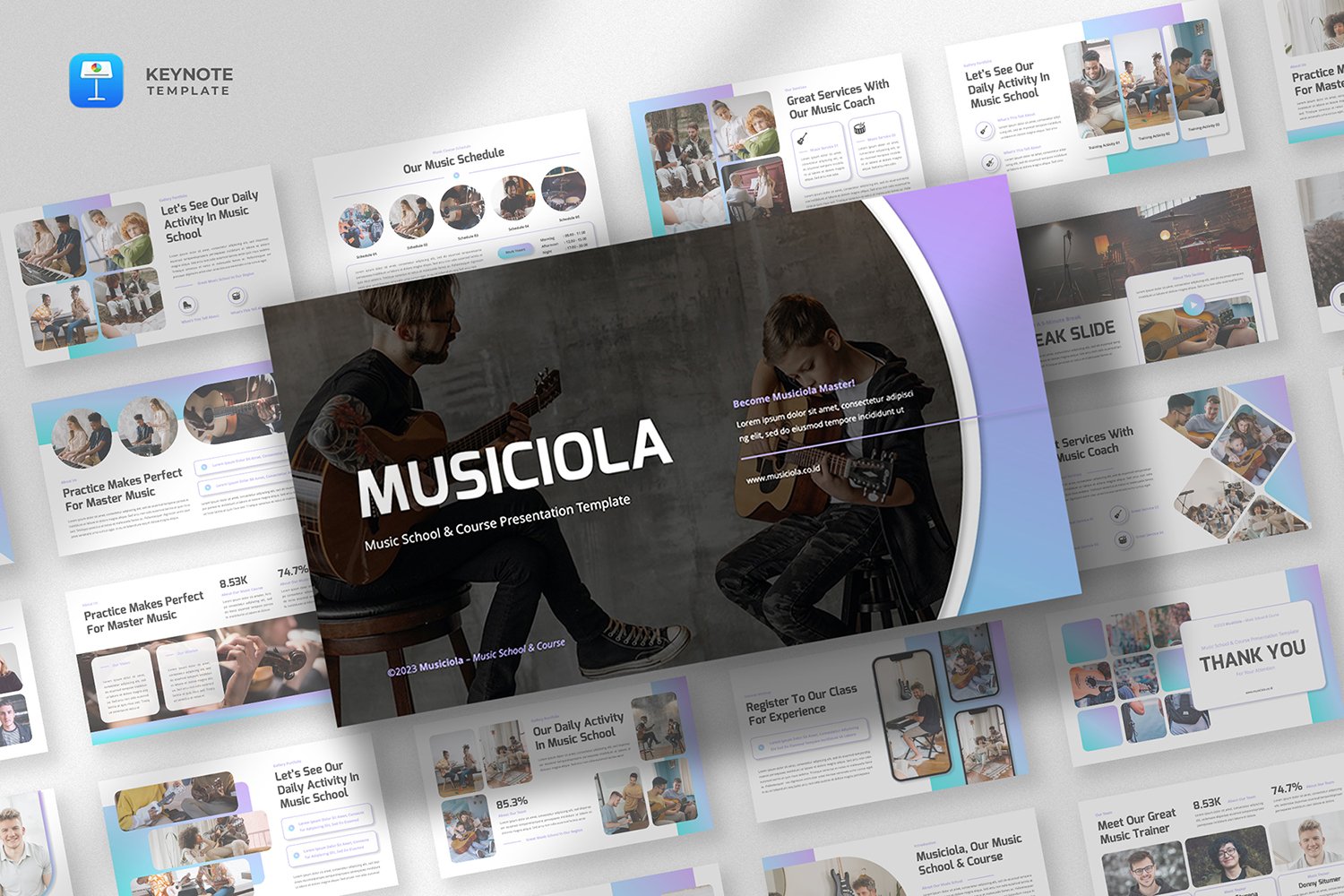 Musiciola - Music School & Course Keynote Template