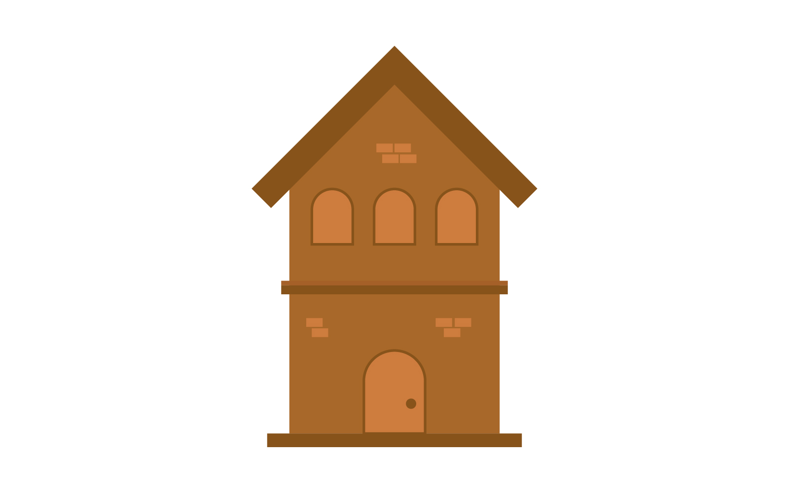 House in vector illustrated and colored on background