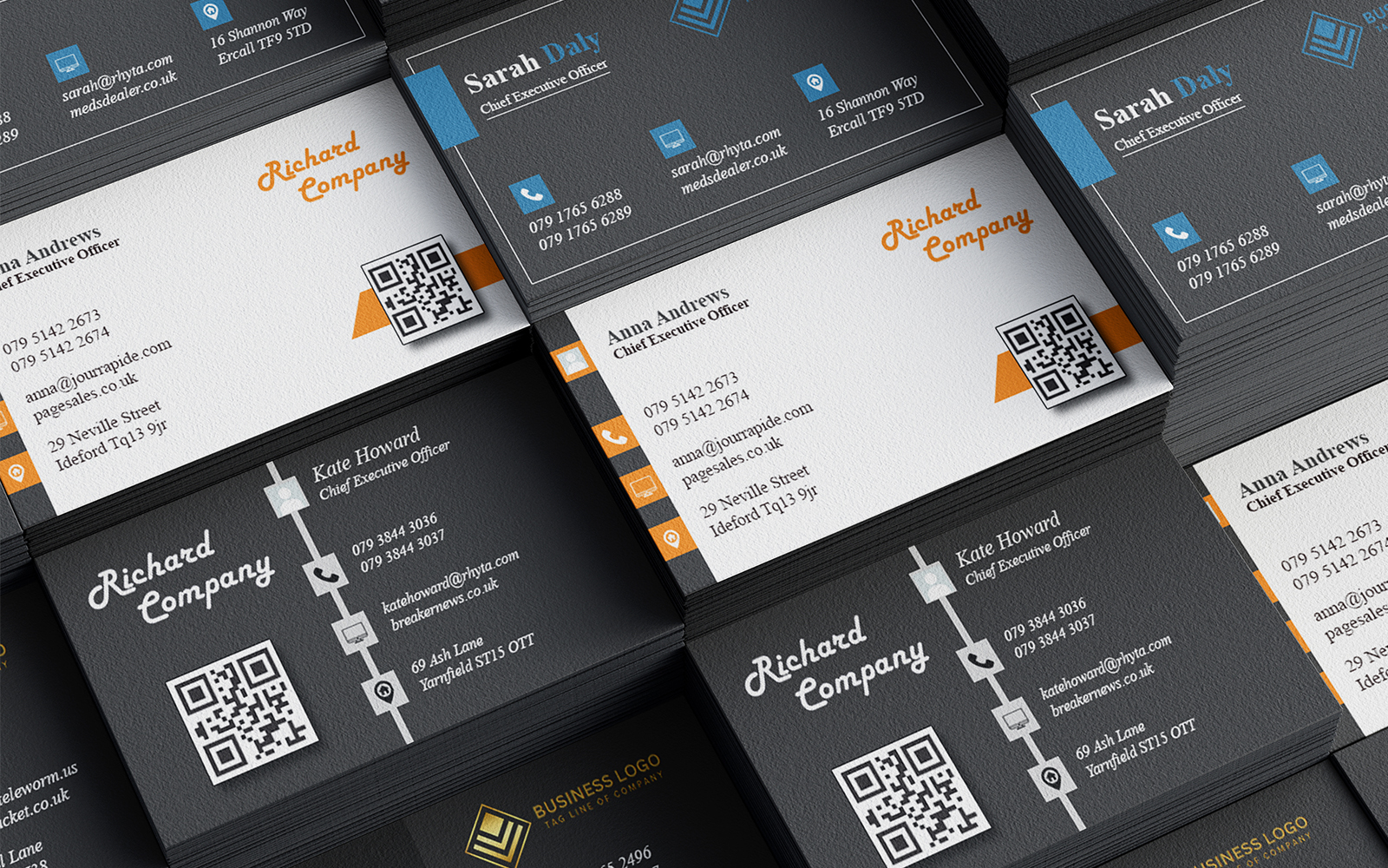 Bundle of 5 Business Card Templates - Visiting Cards Bundle