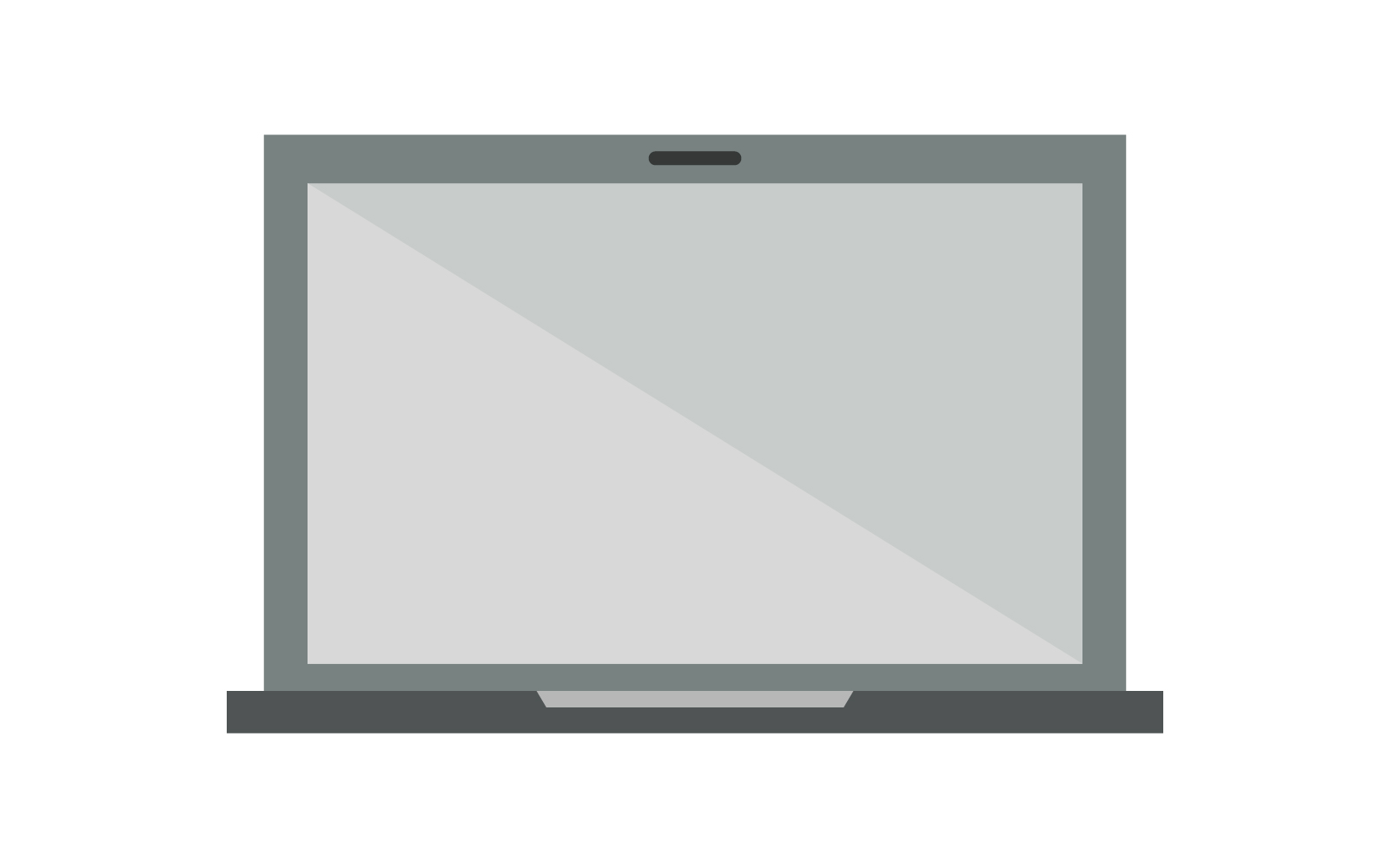 Laptop illustrated in vector on white and colored background