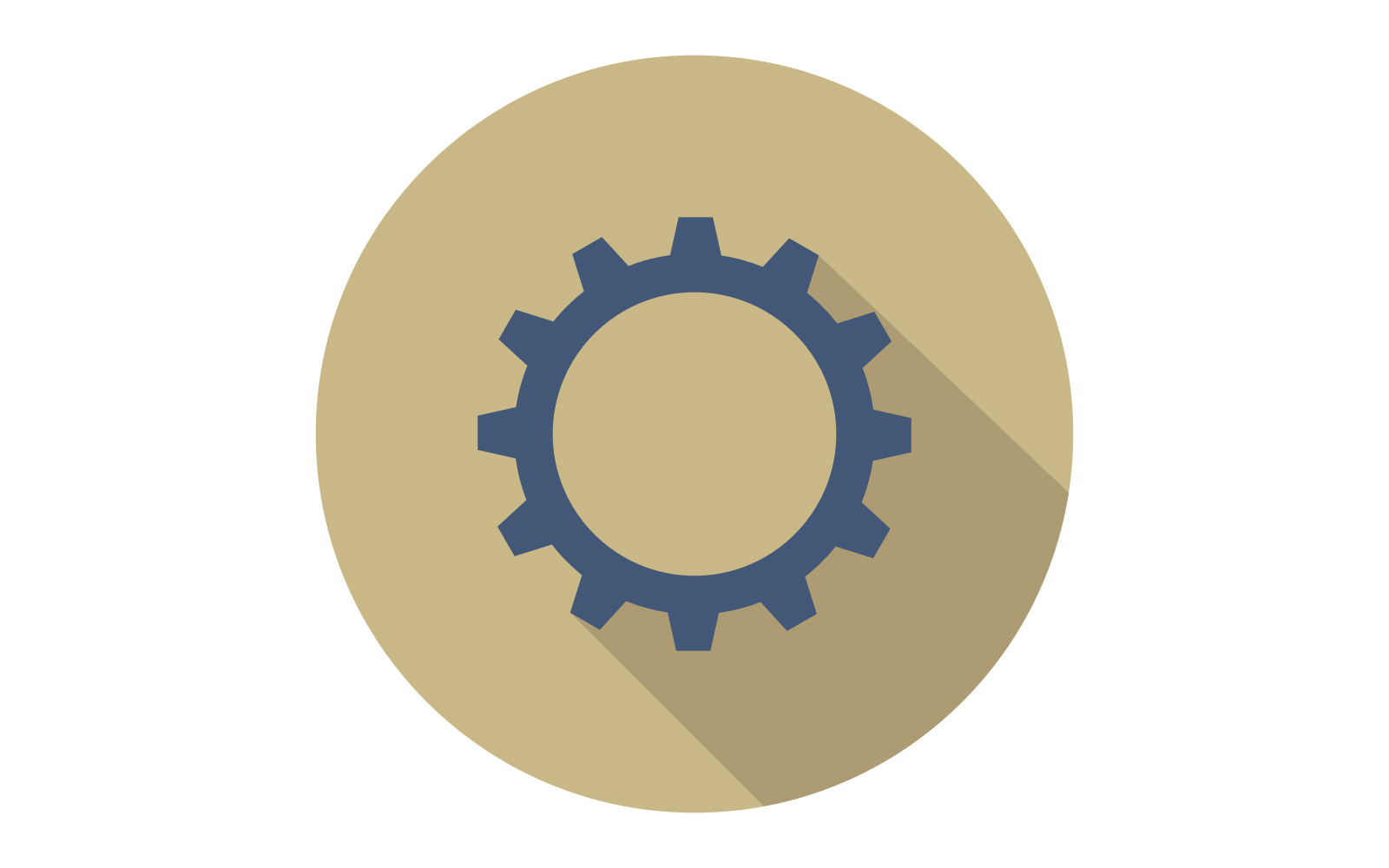Gear illustrated on a white background and colored in vector