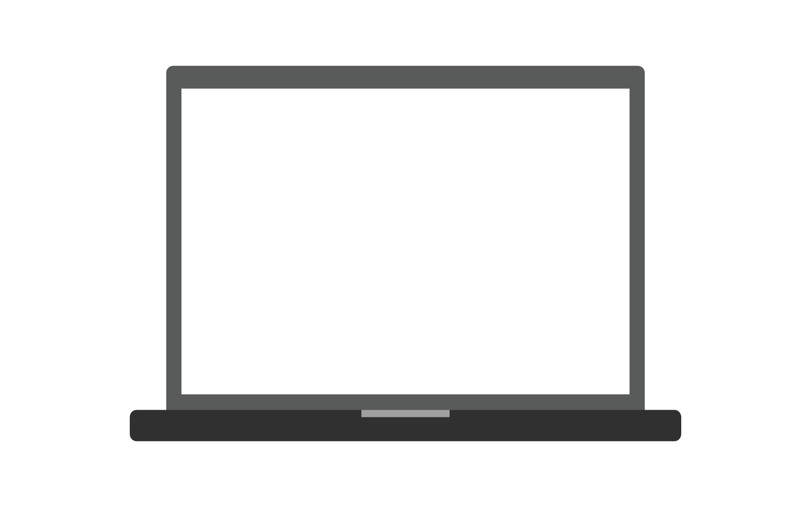 Laptop illustrated on a white background and colored in vector