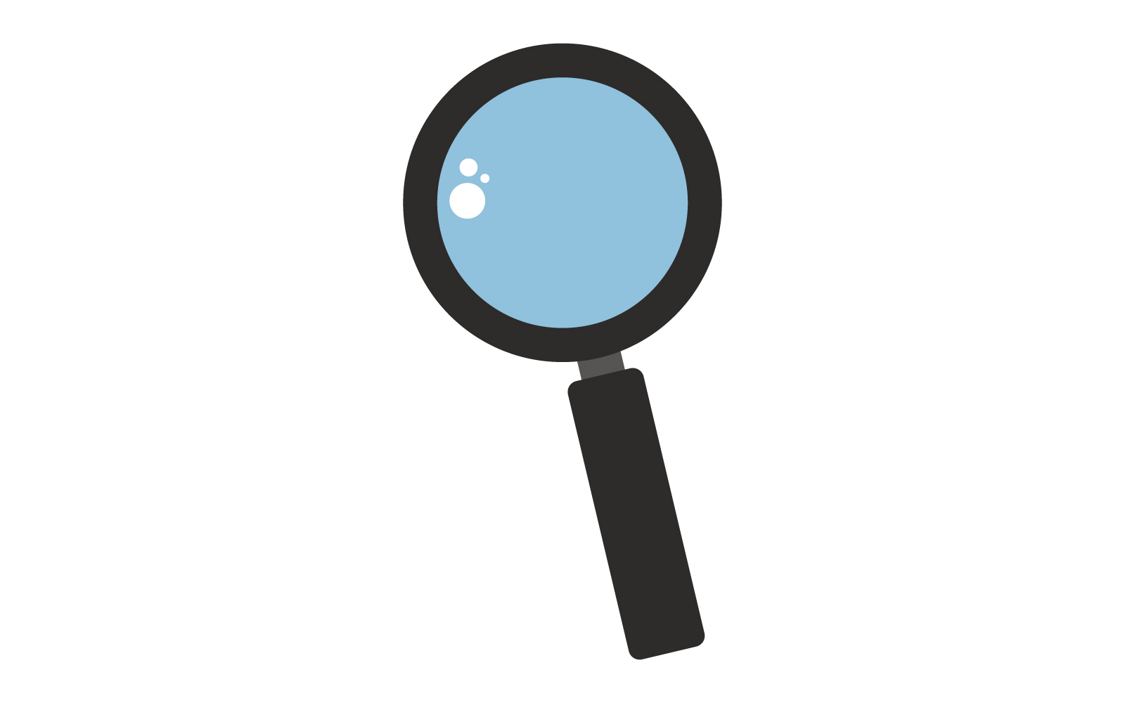 Vector illustrated magnifying glass on white background