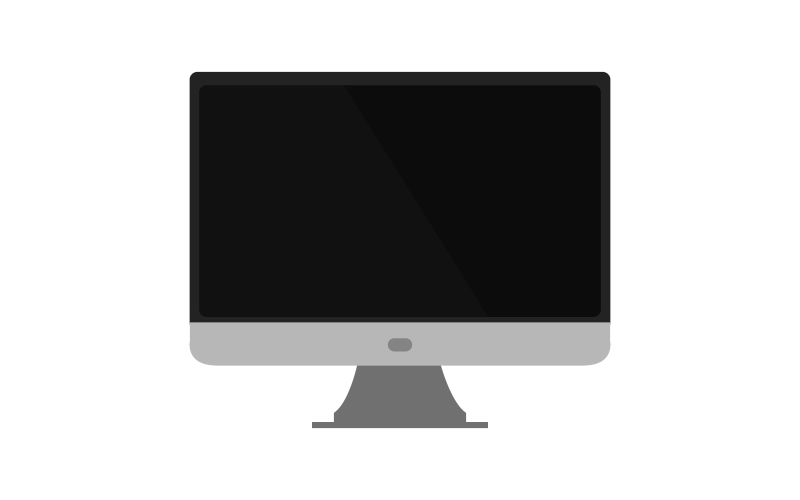 Vectorized computer on background and illustrated