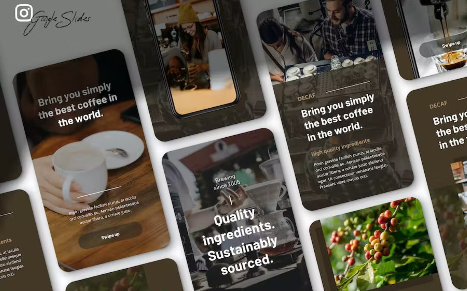 Decaf - Coffee Business Instagram Google Slides