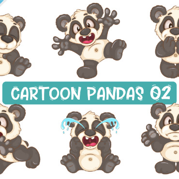 Cartoon Pandas Vectors Templates 341745