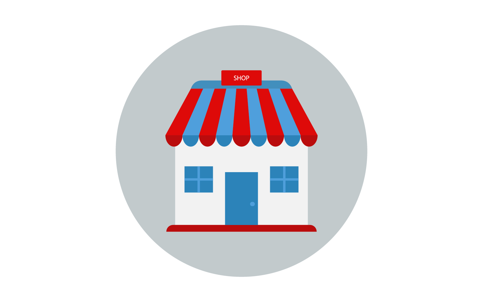 Shop illustrated in vector on  white background
