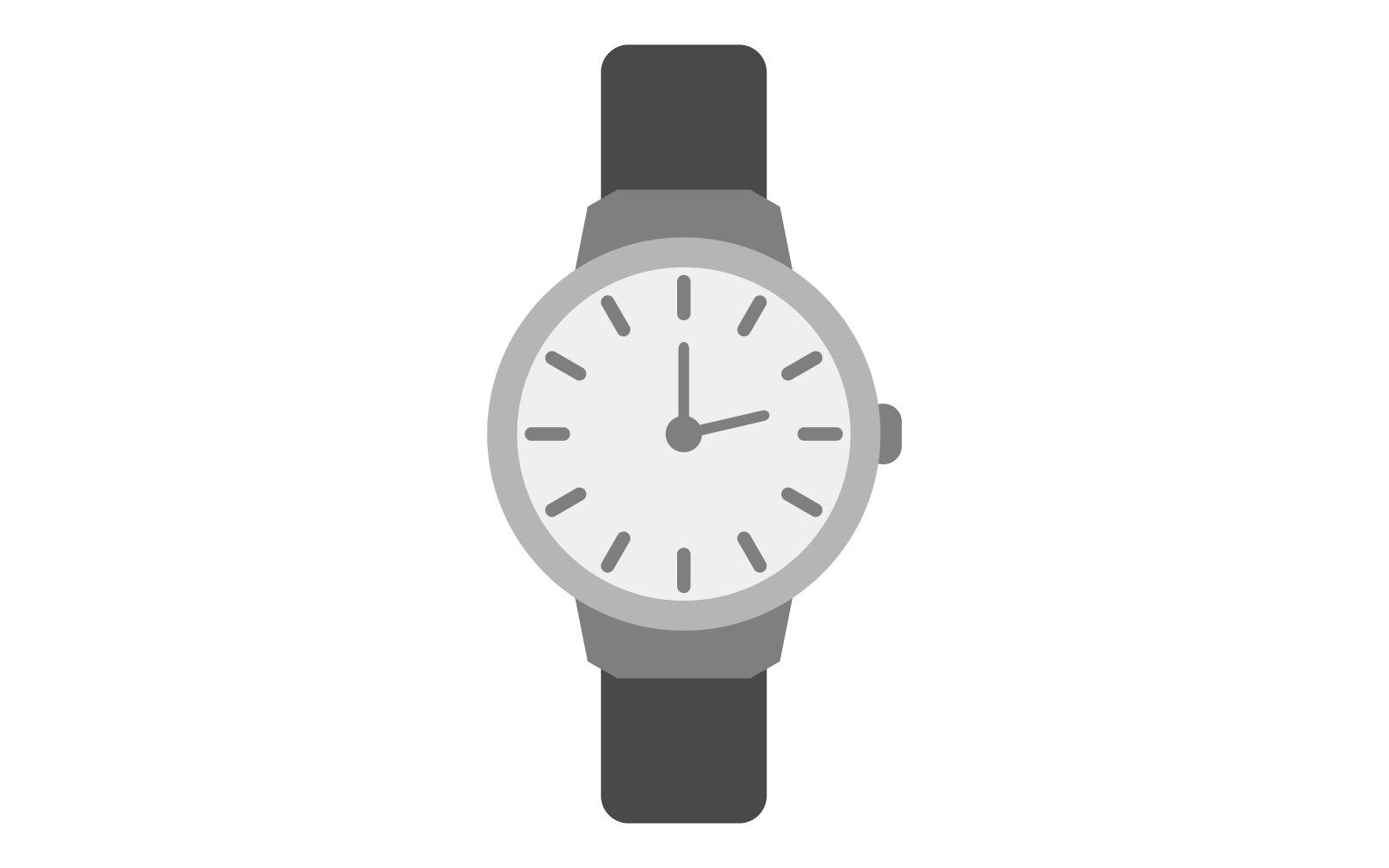 Wrist watch illustrated on background and colored in vector