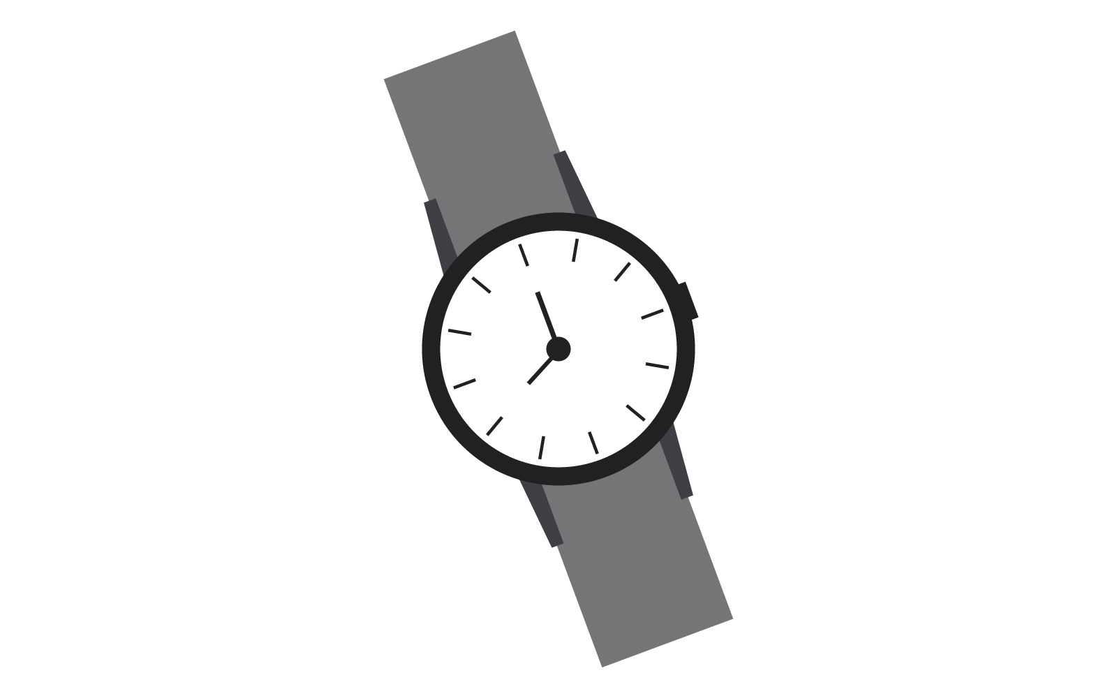 Wrist watch illustrated and colored in vector