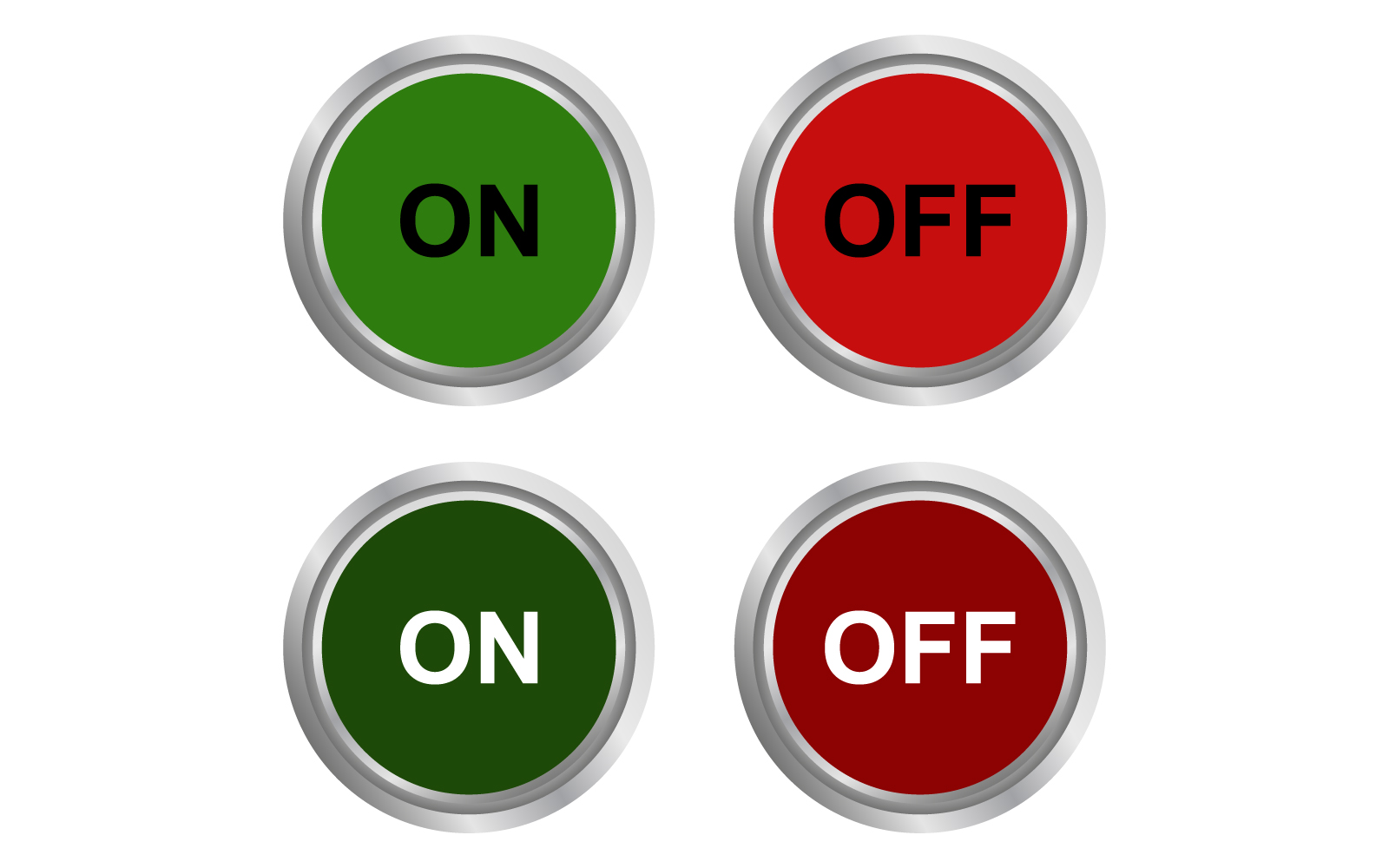 On button in vector on background