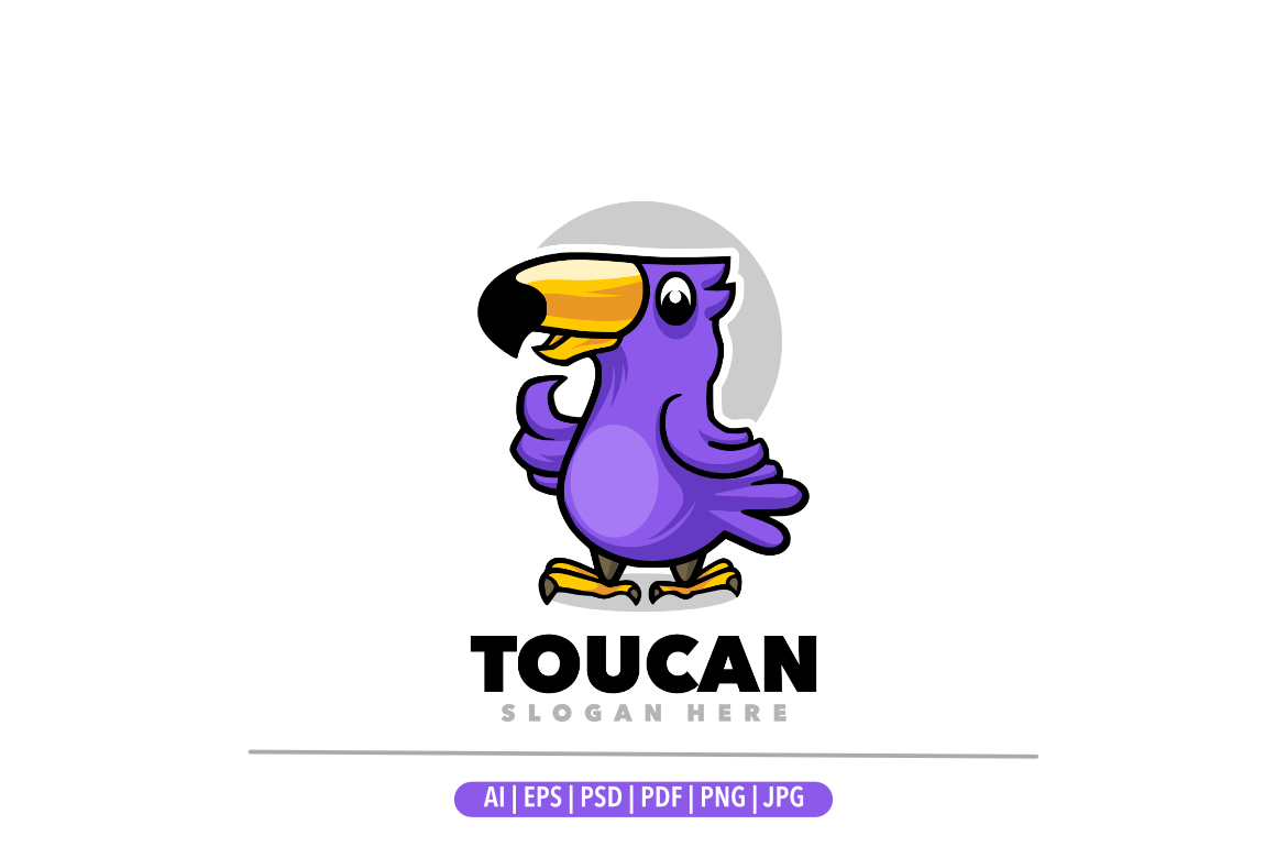 Toucan mascot cartoon funny logo