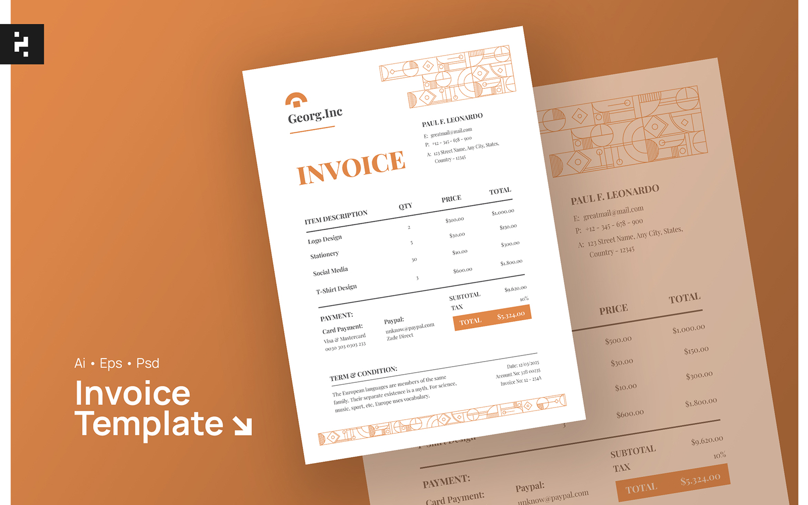 Creative Geometric Invoice