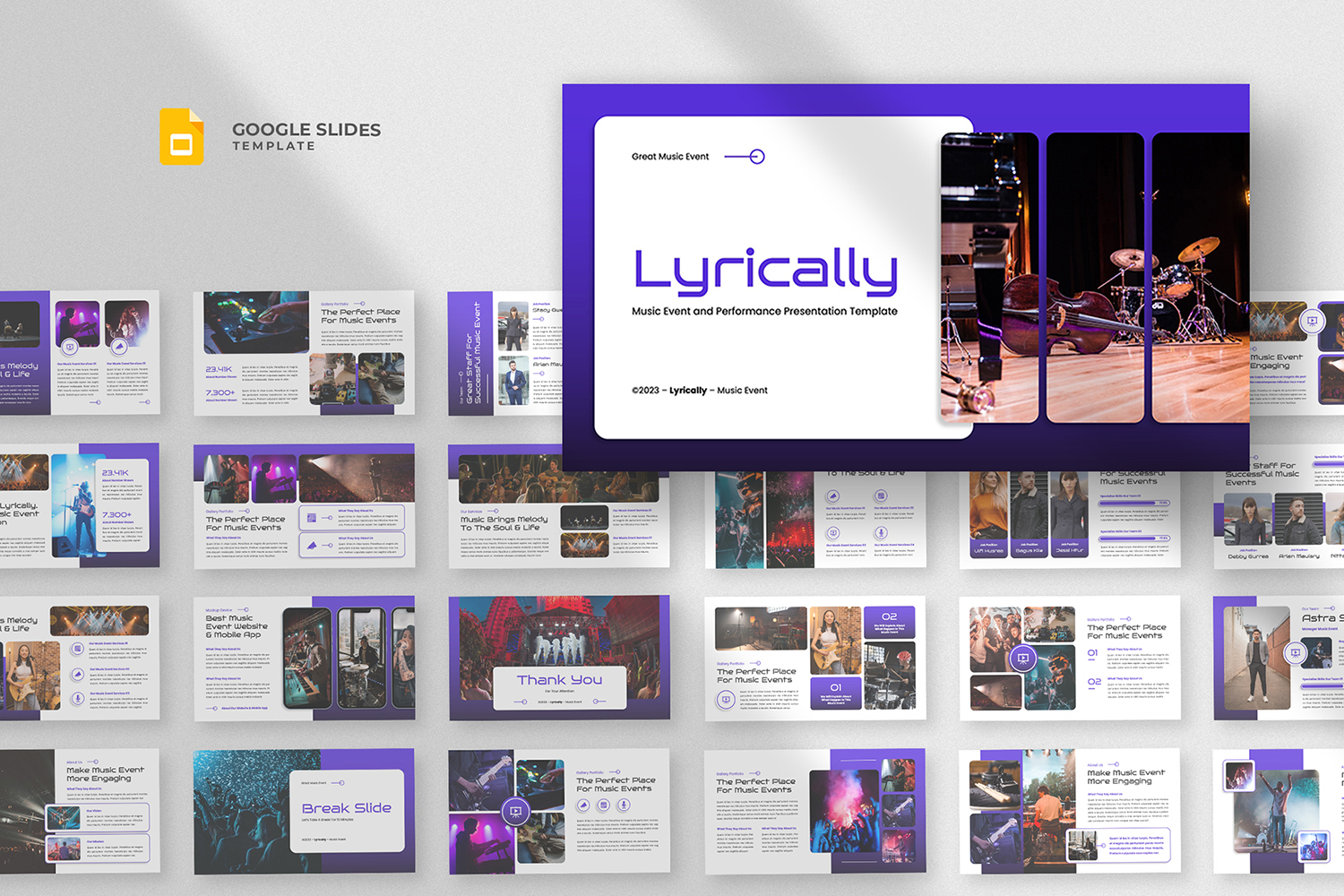 Lyrically - Music Event Festival Google Slides Template