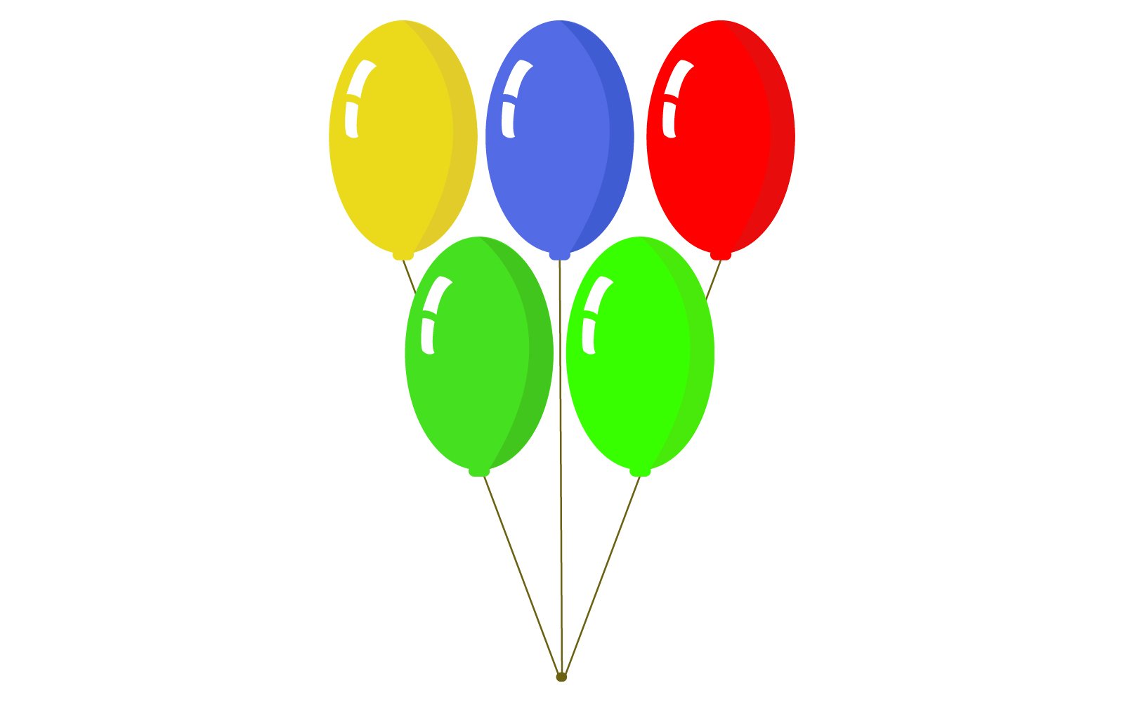 Balloons illustrated on a white background and in vector