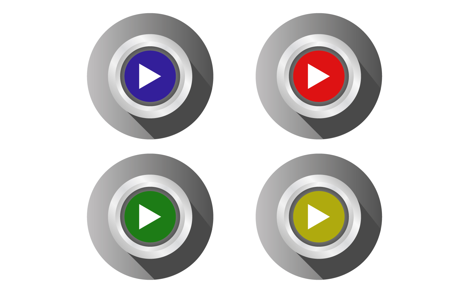 Play colorful button on white background in vector