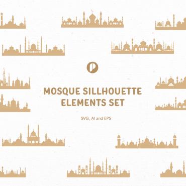 Silhouette Mosque Illustrations Templates 342155