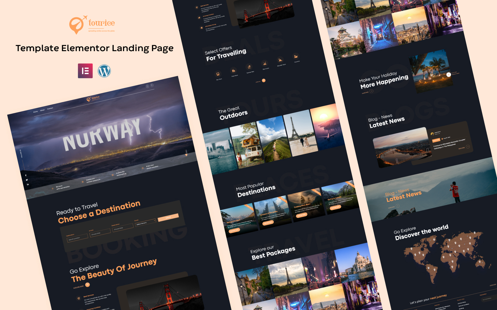 Tourice - Tour and Travels elementor landing page