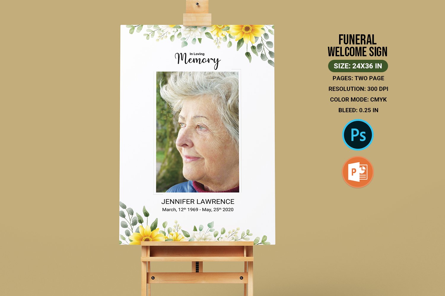 Funeral Welcome Sign Poster Template