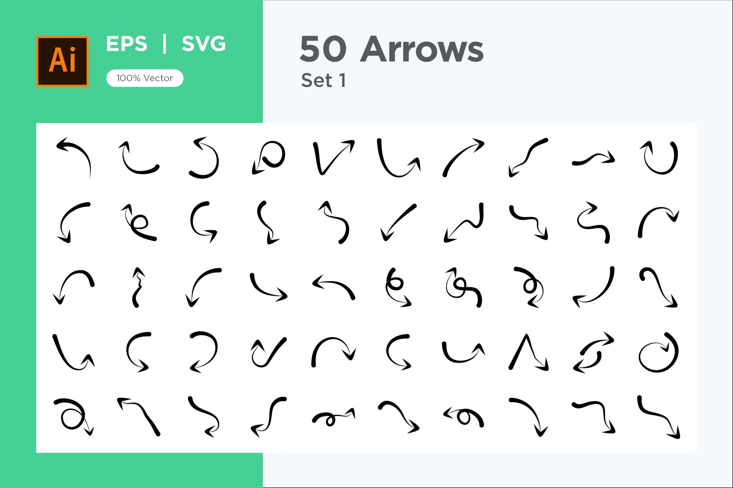 Hand Drawn Abstract Arrow Design 50 SET V 1