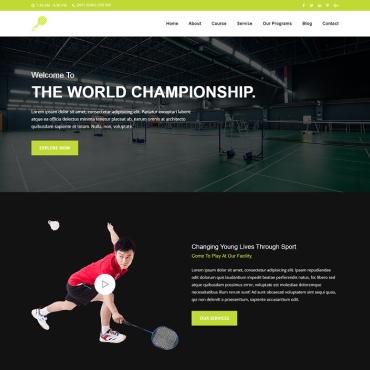Badminton Ball Responsive Website Templates 342271