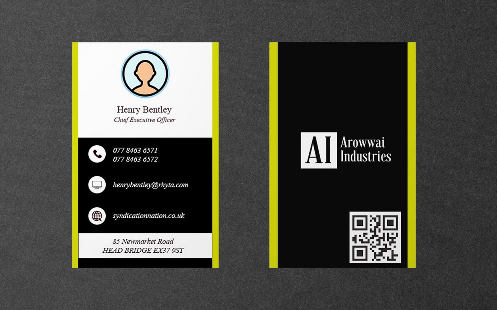 Creative Vertical Business Card